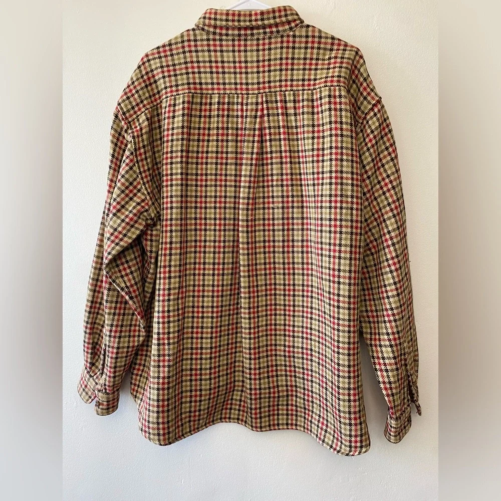 J.Crew Men’s XL Plaid Cotton Button Down Shirt Red Beige Black
